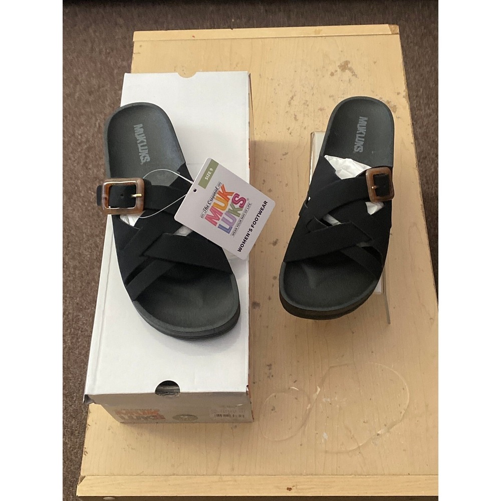 Women's Grand Shayna Sandals - Black Slip-On Casual Sandals Size 8 - Picture 7 of 8